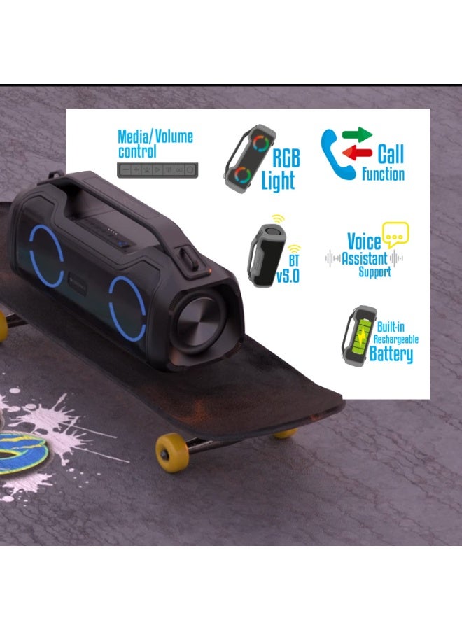 ZEBRONICS Zeb-Sound Feast 500 Bluetooth 5.0 Portable Speaker with 70W, 9H* Backup, TWS, IPX5 Waterproof, Call Function, RGB Lights, AUX, mSD, Voice Assistant, Type C and Grill Finish - Image 4